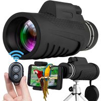 Monocular Telescope,40x60 High Powered Prism Scope Waterproof Monoculars with Quick Phone Mount Adapter and Tripod,Fogproof Optics FMC BAK4 Prisms, Single Hand Focus for Outdoor Bird Watching Hunting