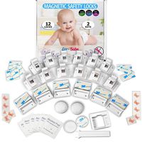 Eco-Baby Child Safety Magnetic Cabinet and Drawer Locks for Proofing Kitchen 12 Pack Child Latches