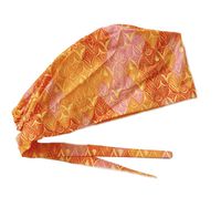 Grace N May Women's Front Fold Tie Back Scrub Cap Surgical Cap Cute Patterns (Woman Pink and Orange)