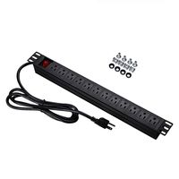 Leopardprintfans Network Grade 12 Right Angle Outlets Rackmount PDU Power Strip with 6ft Cord, Surge Protector 15A/125V, Black