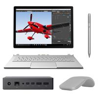 Microsoft Surface Book 2-in-1 Touchscreen Laptop with Perfromance Base, Core i7 up to 3.40 GHz, GTX 965M, 8GB RAM, 256GB SSD, Win 10 Pro w/ Surface Pen, Platinum Arc Mouse, Surface Dock (Renewed)