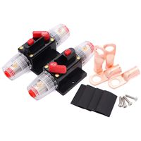 2 Pack Inline 60amp Circuit Breaker with Manual Reset Fuse Holder for Car Audio Marine Boat Stereo with Wire Lugs and Heat Shrink Tube