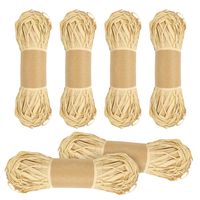PP OPOUNT 300g Natural Raffia Raffia Ribbon for Crafting, Gift Wrapping and Decoration(6 x 50g)