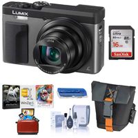 Panasonic LUMIX DC-ZS70S, 20.3 Megapixel, 4K Digital Camera, Touch Enabled 3-inch 180 Degree Flip-Front Display, 30X Zoom (Silver), Bag + 16GB SD Card + Mac Software Kit + Cleaning Kit + Card Reader