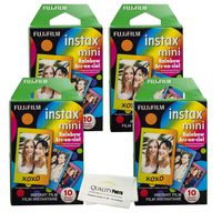 Fujifilm Instax Mini 8 and Mini 9 Instant Film 4-Pack (40 Sheets) Value Set for Fujifilm Instax Mini 8 and 9 Cameras - Rainbow