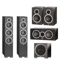 ELAC - Debut F6 Tower Speaker (Each) + ELAC C5 Debut Series 5.25" Center Speaker + ELAC S10EQ Debut Series 400 Watt Powered Subwoofer + ELAC B6 Debut Series 6.5" Bookshelf Speakers (Pair) Bundle