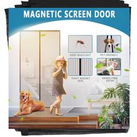 Aoocan Magnetic Screen Door - Door Net Screen with 26 Magnets Heavy Duty Mesh Curtain, Door Screen Magnetic Closure. Fits Door Size up to 34" x 82" Keeps Bugs Out