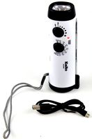 Kaito KA404W Emergency Hand Crank Dynamo 5-LED Flashlight with AM/FM/NOAA Weather Radio with Cellphone Charger and Built-in Lithium Rechargeable Battery (White)