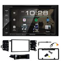 Kenwood DDX26BT 6.2" 2-DIN in-Dash DVD Player Bluetooth Receiver, Metra 99-2011 Dash Kit for Select 1990-2012 GM Vehicles, Metra Antenna Adapter, Enrock Rearview Waterproof Camera