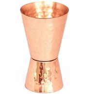 Copper jigger lacquered for the shine and to prevent tarnish. - Double 1oz/2oz copper measuring jigger for cocktail mixing. - Solid hammered copper 22G copper. - Copper shot glass for Moscow mule.