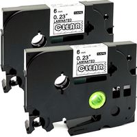 NEOUZA 2PK Compatible for Brother P-Touch Laminated Tze Tz Label Tape Cartridge 6mm x 8m (TZe-115 White on Clear)