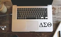 Richstar17 Delta Sigma Theta Decal Vinyl MacBook Window Bumper Sorority Greek Letters Laptop Sticker (Black, 3''x1.2'')