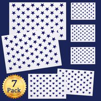 Whaline 7 Pieces American Flag 50 Stars Stencil Template for Painting on Wood, Fabric, Paper, Airbrush, Walls Art, 2 Large, 2 Medium and 3 Small