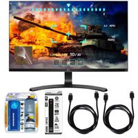 LG 27" Screen LED-lit Monitor (27UD68-P) with Xtreme Performance TV/LCD Screen Cleaning Kit, Xtreme 6 Outlet Power Strip & 2x General Brand HDMI to HDMI Cable 6'