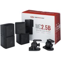 Pure Resonance Audio MC2.5B - Mini Cube Speaker Dual 2.5" Swivel Surround Sound (Pair, Black)