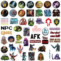 World of Warcraft Popular Game Stickers Laptop Stickers Waterproof Skateboard Snowboard Car Bicycle Luggage Decal 50pcs Pack (World of Warcraft)
