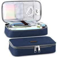 Homecube Pencil Case, Big Capacity Pen Case Desk Organizer with Zipper for School & Office Supplies - 8.74x4.3x2.17 inches, Blue