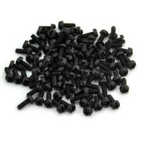 Electronics-Salon 100pcs M3 x 8mm Nylon Machine Screw, Black, Combination Phillips-Slotted Drive, Pan Head, Metric