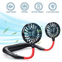 Portable USB Rechargeable Neckband Dual Cooling Mini Fan Lazy Neck Hanging Style
