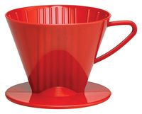 HIC Coffee Filter Cone, Red, Number 2-Size Filter, Brews 2 to 6-Cups