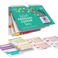 Electric Pressure Magnetic Cooker Cook Times Cheat Sheet (Large Font) - Reference Chart Compatible with Instant Pot and InstaPot + Perfect Hard-Boiled Egg Method, Cooking Tips and Tricks
