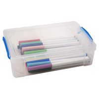 Super Stacker Large Pencil Box, 9 x 5.5 x 2.5 Inches, Clear (37539)