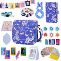 Tiessic Instax Mini 9 Camera Accessories Bundles Compatible with FujiFilm Instax Mini 9 Mini 8 Mini 8+ Camera with Mini 9 Case,108 Photos Mini Photo Album ,etc. (Cobalt Blue Butterfly，14 Items)