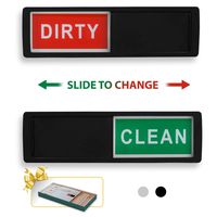 Clean Dirty Dishwasher Magnet - Non-Scratch Magnetic Signage Indicator for Kitchen Dishes with Clear, Bold & Colored Text - Easy to Read & Slide for Changing Signs (Black)