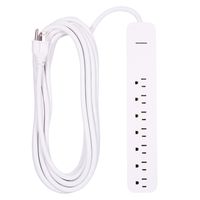 GE Power Strip Surge Protector, 7 Outlets, Fast Charge, Extra Long Power Cord, 25ft, Wall Mount, White, 36361 (Renewed)