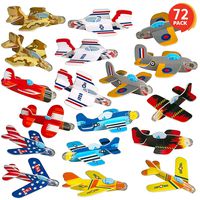 ArtCreativity Foam Gliders for Kids - Bulk Set of 72 - Lightweight Planes with Various Designs - Individually Packed Flying Airplanes - Fun Birthday Party Favors, Goodie Bag Fillers for Boys and Girls