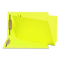 Smead End Tab Fastener File Folder, Shelf-Master Reinforced Straight-Cut Tab, 2 Fasteners, Legal Size, Yellow, 50 per Box (28940)