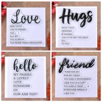 KWELLAM 4pcs/Lot Words Love Hugs hello friend Stamp Rubber Clear Stamps for Photo Album Decorative Card Making and DIY Scrapbooking