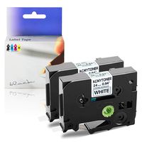 KCMYTONER 2 Pack Extra Strength Label Tape Compatible for Brother P-Touch TZe-S251 TZ-S251 Black Print on White Laminated TZ Tape (0.94" x 26.2ft 24mm x 8m) PT-1400 PT-9600 PT-9800PCN PT-D600 PT-P750W