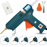 Full Size Hot Glue Gun, 150 Watts with 6 Copper Nozzles Temperature Adjustable Craft Repair Tool Professional Melting Glue Gun DIY Thermo Tool Include 5Pcs Highly Viscous Glue Sticks Luxury Set