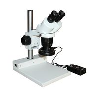 Radical 10x-30x Professional Binocular Stereo Microscope for Electronics Soldering Hair Coin Bullet on Flat Base 100mm Working Distance, Extra Wide Field of View 56 LED Circular Light