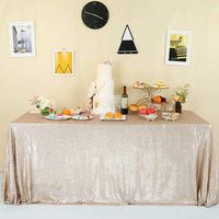 GFCC 72"x72" Champagne Sequin Tablecloth Sparkly Wedding Party Banquet Square Table Cloth Glitter Christmas Decoration Table Cover