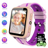 Kids Smartwatch Phone with 1GB Memory Card MP3 Music Player Kids Phone Watches and FM Radio HD Touch Screen 2 Way Phone Calls SOS Voice Pedometer Watch for Kids as Birthday (G615 Pink)