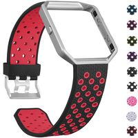 SKYLET Compatible with Fitbit Blaze Bands with Frame, Soft Silicone Breathable Replacement Sport Wristbands Compatible with Fitbit Blaze Smart Watch Men Women Black