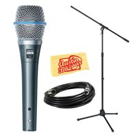 Shure Beta 87A Professional Vocal Microphone Bundle with Boom Stand and 20-Foot XLR Cable