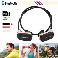Maypott MP3 Music Player -Wireless Bluetooth Headphone - Stereo Waterproof Bluetooth Earphone Built in 16GB Memory Headset (Black)