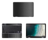 decalrus - Protective Decal for Samsung ChromeBook Plus XE521 (12.2" Screen) Laptop Dark Grey Texture Brushed Aluminum Skin Skins Decal wrap BAsamsungChrmBk12_XE521Dark Grey