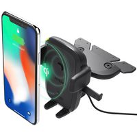 iOttie Easy One Touch Qi Wireless Charger CD Slot Mount || Fast Charge for Samsung Galaxy S10 E S9 S8 Plus Edge, Note 9 & Standard Charge for iPhone XS Max XS 8 Plus & Qi Devices | + Dual Charger