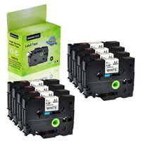 GREENCYCLE 8 PK Black on White Label Tape Compatible for Brother TZe-221 TZ 221 TZe221 TZe 221 P-Touch 9mm 8m 26.2ft PT1130 PT1160 PT1170 PT1700 PT1750 PT1760 PT530 PT550