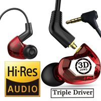3D JAMS in Ear Monitor Earphones. Triple Driver Headphones with Mic. Wide Lifelike Surround Sound Earbuds. Deep Bass.