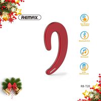 REMAX Upgraded Bluetooth Earpiece Noise Cancelling Earbuds, Minimalist Wireless Ear Hook Business Headset Non in Ear Headphone Compatible for Cellphone, Smartphone (Red)