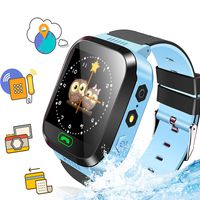 Kids Smart Watches, SOS Emergency Call, GPRS+LBS locating, Safety Area, Camera, Alarm Clock, Flashlight, Compatible with iOS & Android, Smartwatch for Kids Aged 3-14 (Blue)...