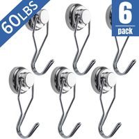 Wofirm Swivel Swing Powerful Magnetic Hooks 55LBS, Strong Neodymium Magnetic Hook, Suitable for Refrigerators and Other Magnetic Surfaces, Pack of 6