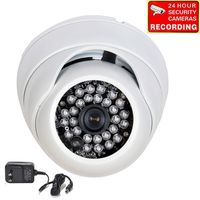 VideoSecu Dome Security Camera 700TVL Day Night Built-in 1/3" Effio CCD Infrared 28 IR LEDs Vandal Proof 3.6mm Wide View Angle Lens for CCTV Home Video DVR System with Bonus Power Supply A74