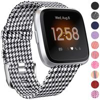 NANW Bands Compatible with Fitbit Versa/Versa 2, Versa Lite Edition Bands Small Large, Woven Fabric Accessories Strap Wristband Replacement Women Men Compatible with Fitbit Versa 2 Smartwatch