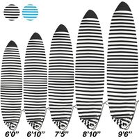 UCEDER Lightweight Board Bag and Surfboard Storage Bag- Surfboard Sock Cover Great for Local Trips to The Beach (Black and White, 8'10")